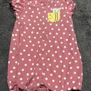 Carters Pink Polka Dot Baby Bee Romper 18M